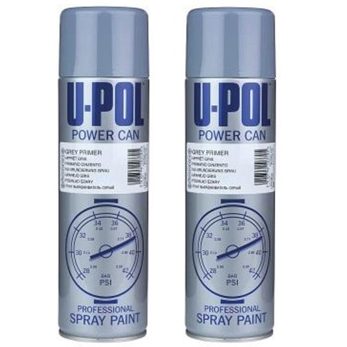 2X Upol Power Can Grey Primer Spray 500ml