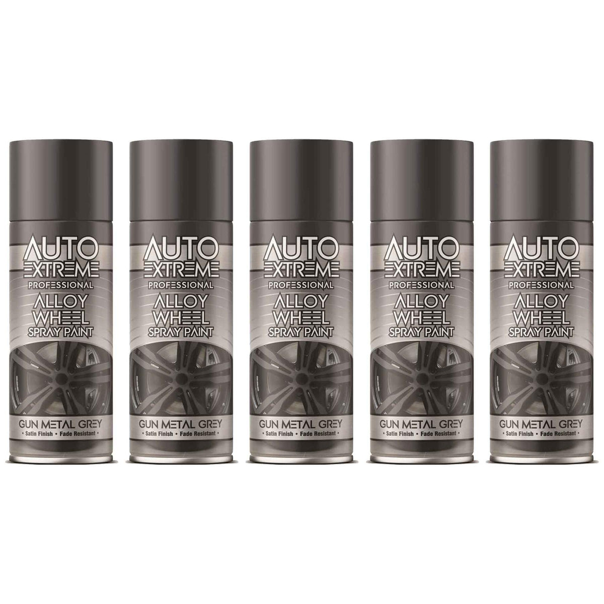 5X Auto Extreme Gun Metal Grey Spray Paint 400ML