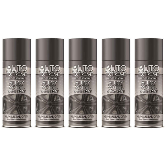 5X Auto Extreme Gun Metal Grey Spray Paint 400ML