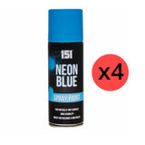 4X Paint Factory Blue Fluorescent Neon Spray Paint 200ml