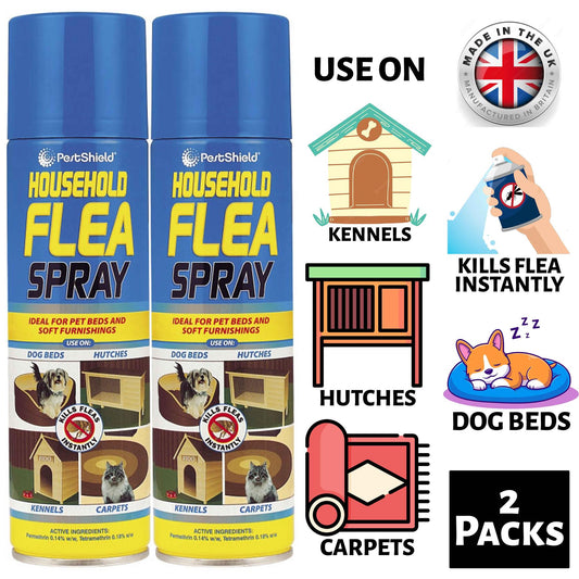 2X Household Flea Aerosol 200ml