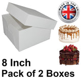 2X Cake Box 8"(8" Lid & 8" Base)