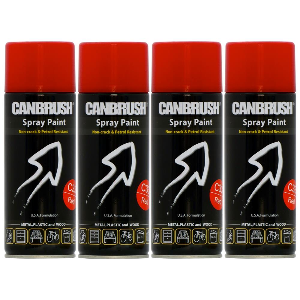 4X Canbrush C33 Red Spray Paint 400ml