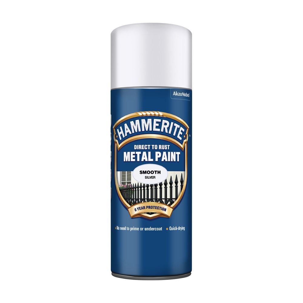 Hammerite Smooth Silver Spray Paint 400ml