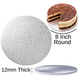 1 Board - 8" Round Cake Drums - Silver