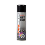 2X Promatic Gloss Black Spray Paint 500ml