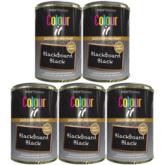 5X Paint Factory Blackboardpaint Factory Black Paint Tin 300ml