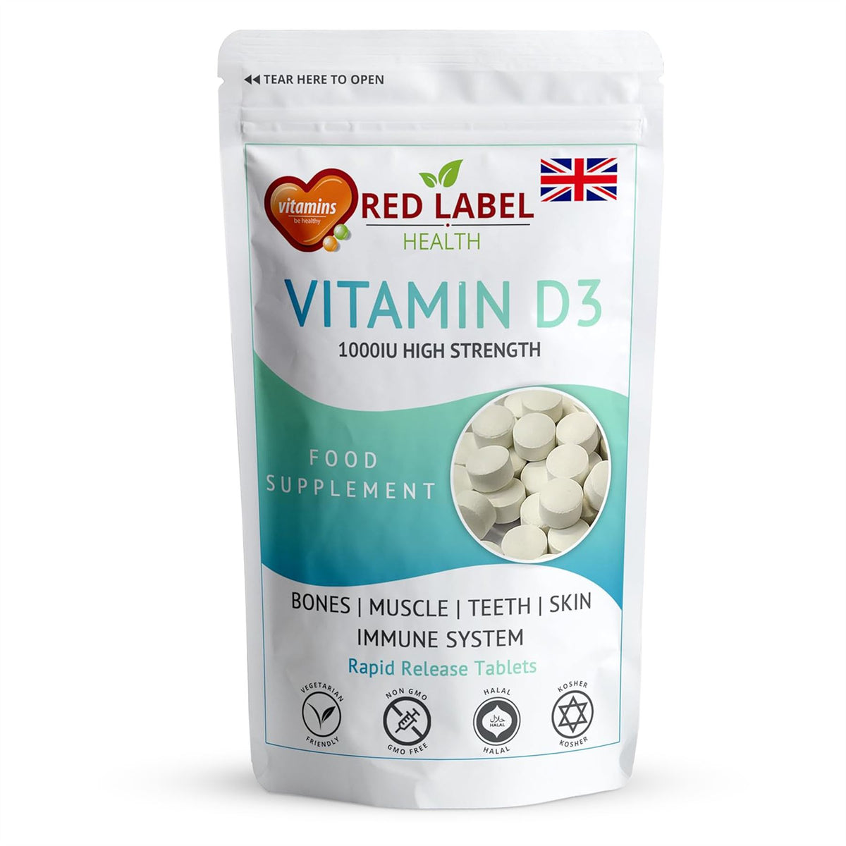 Vitamin D3 1000IU - 180 Tablets