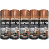 5X Brown Flexible Fabric & Vinyl Spray Paint Brown 200ml