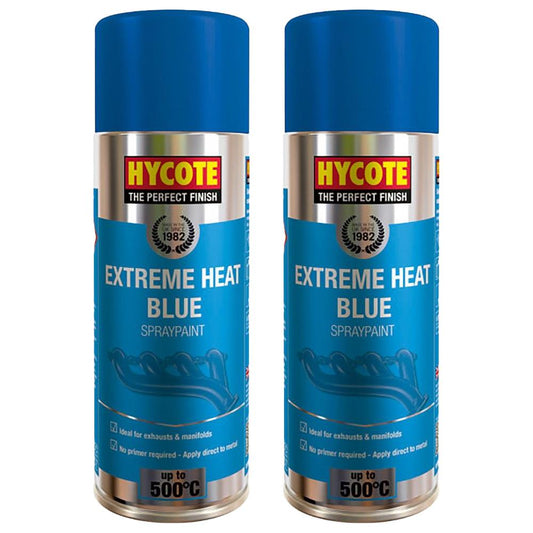 2X Hycote Extreme Heat Blue Spray Paint 400ml