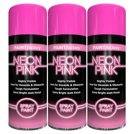 3X Paint Factory Neon Pink Spray Paint 400ml