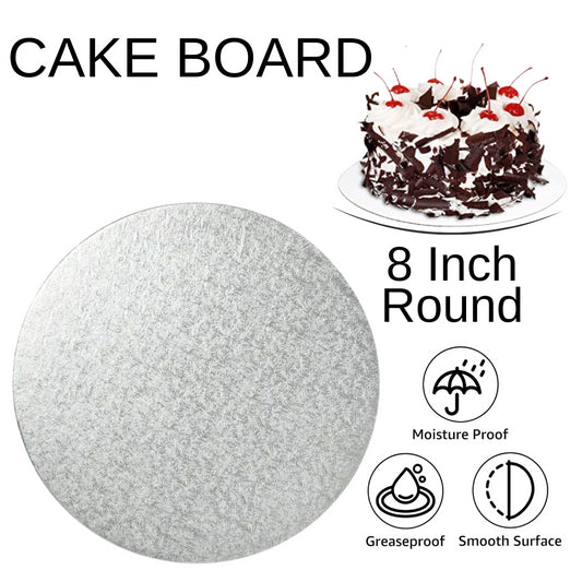 1 Board - 8" Round Silver Double Thick Cards