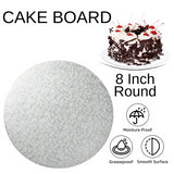 1 Board - 8" Round Silver Double Thick Cards