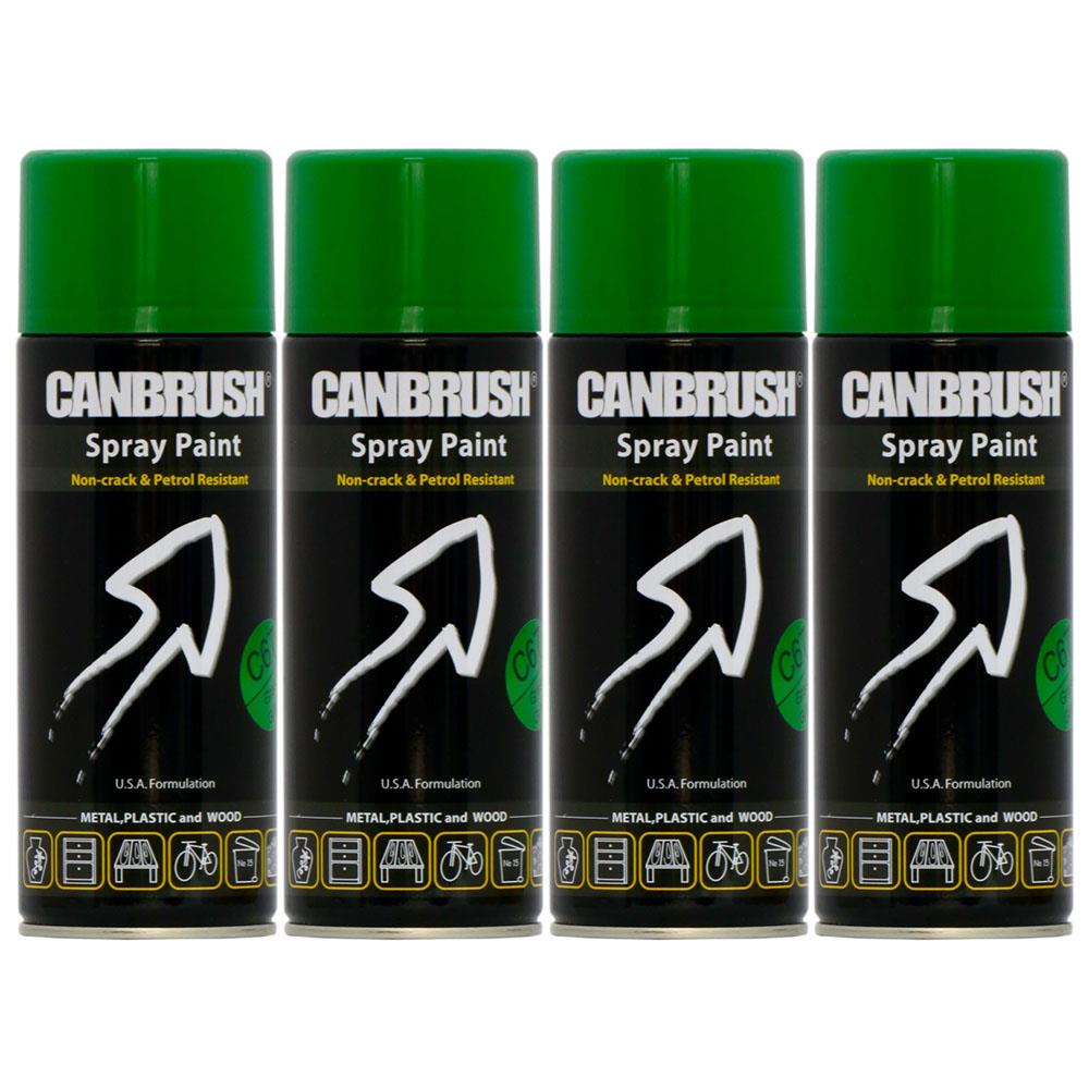 4X Canbrush C67 Grass Green Spray Paint 400ml