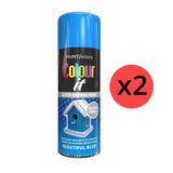 2X Paint Factory Beautiful Blue Gloss Spray Paint 250ml