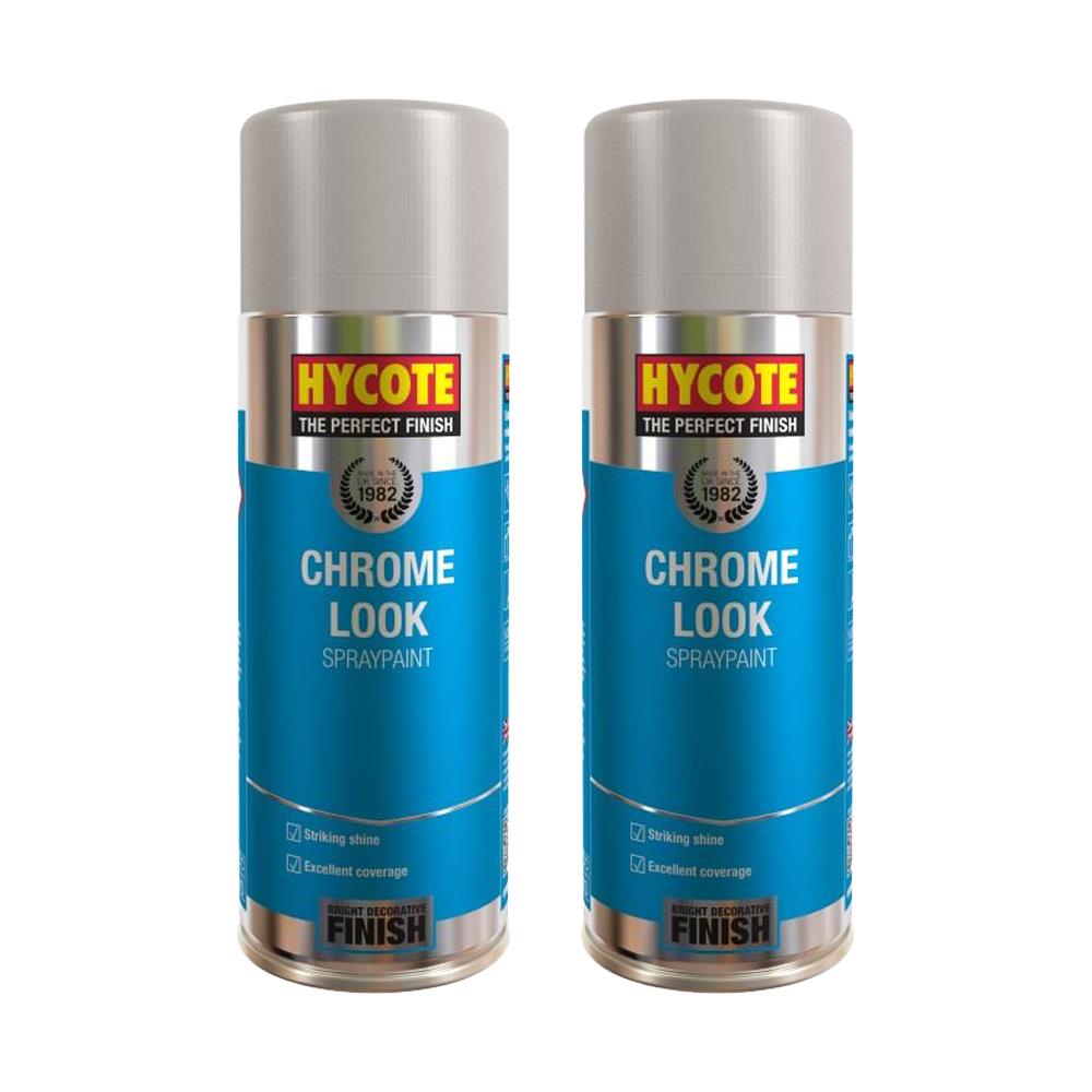 2X Hycote Chrome Look Spray Paint 400ml