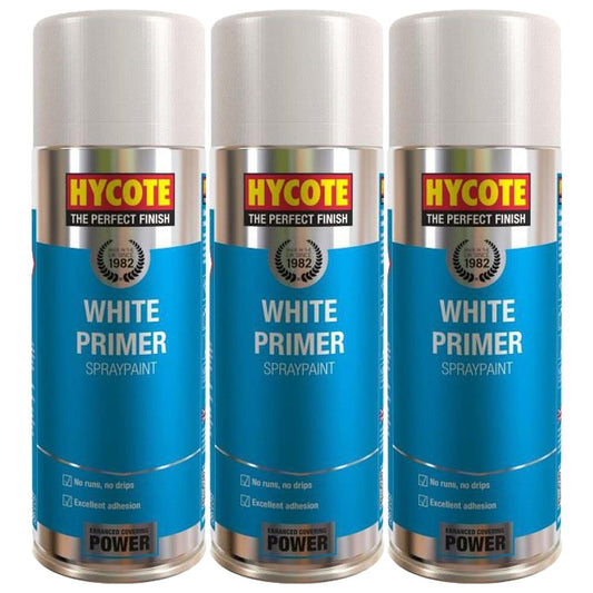 3X Hycote White Primer Spray 400ml