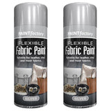 2X Silver Fabric & Vinyl Spray Paint 200ml