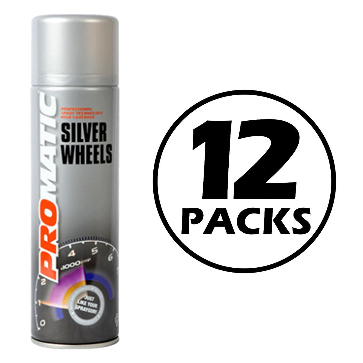 12X Promatic Steel Wheels Spray Paint 500ml