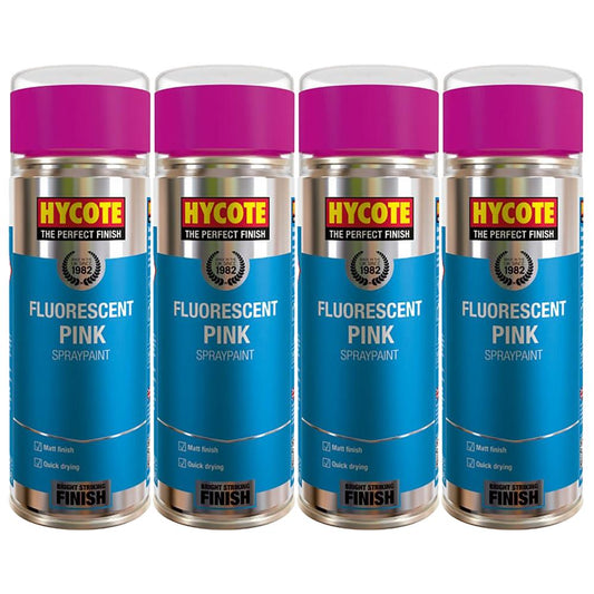 4X Hycote Fluorescent Pink Spray Paint 400ml