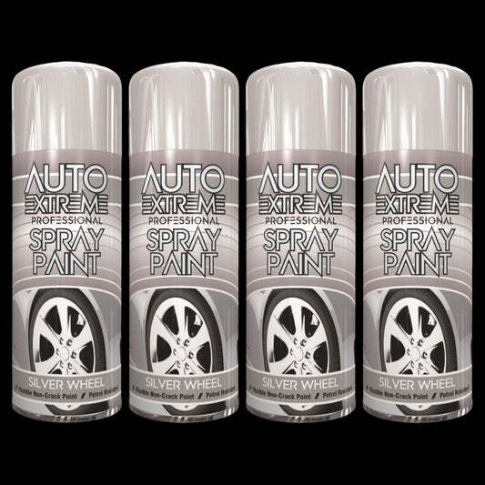 4X Auto Extreme Pro Spray Paint Silver Wheel 400ml