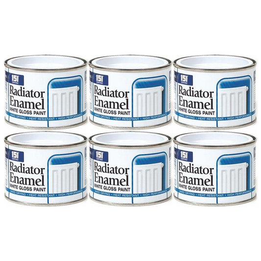 6X Radiator Enamel White Paint Tin 180ml