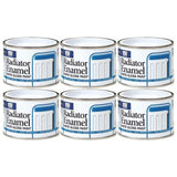 6X Radiator Enamel White Paint Tin 180ml