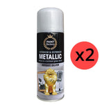 2X Paint Factory Metallic Silver Spray Paint 200ml