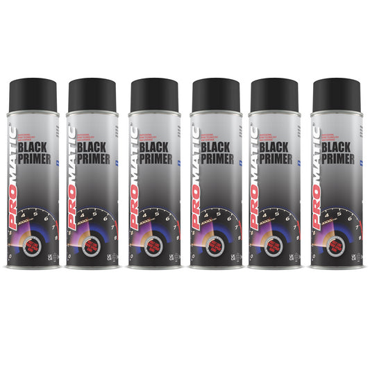 6X Promatic Black Primer Spray 500ml