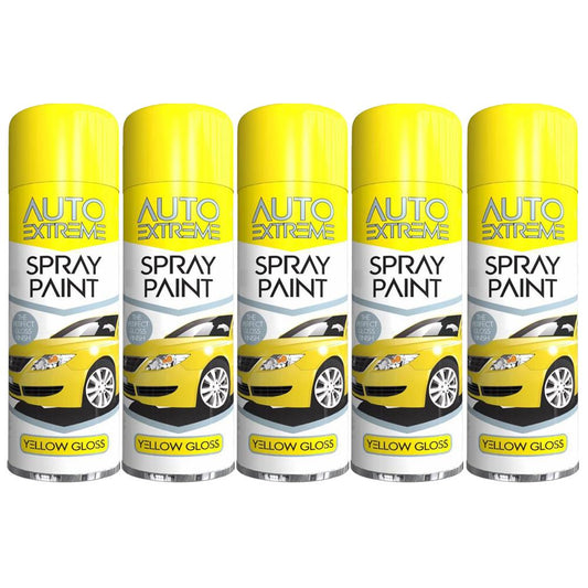 5X Auto Spray Paint Yellow Spray Paint 250ml