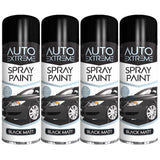 4X Auto Extreme Black Matt Spray Paint 250ml