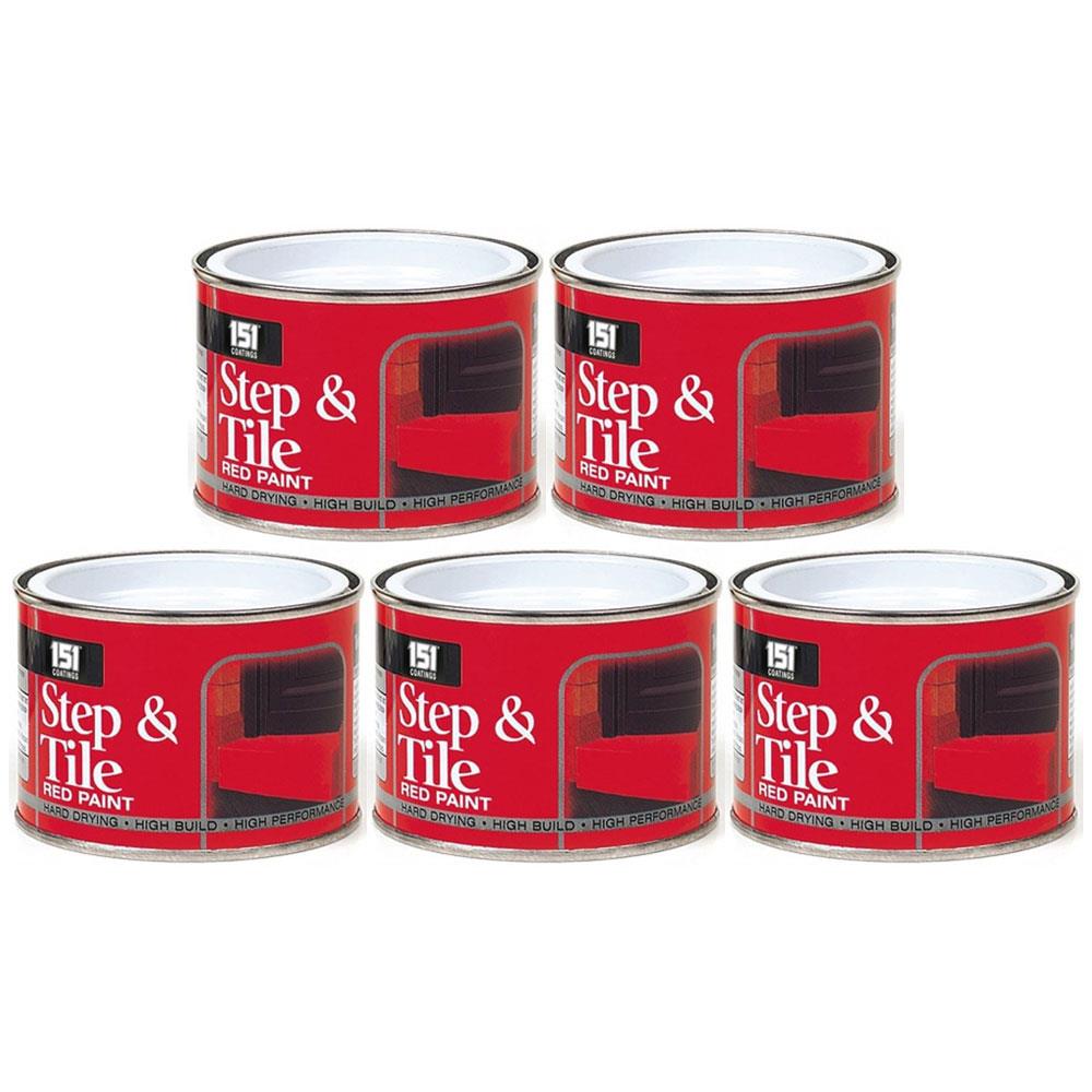 5X Step & Tile Red Paint Tin 180ml