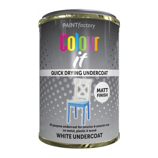 Paint Factory White Matt Undercoat Tin Paint 300ml