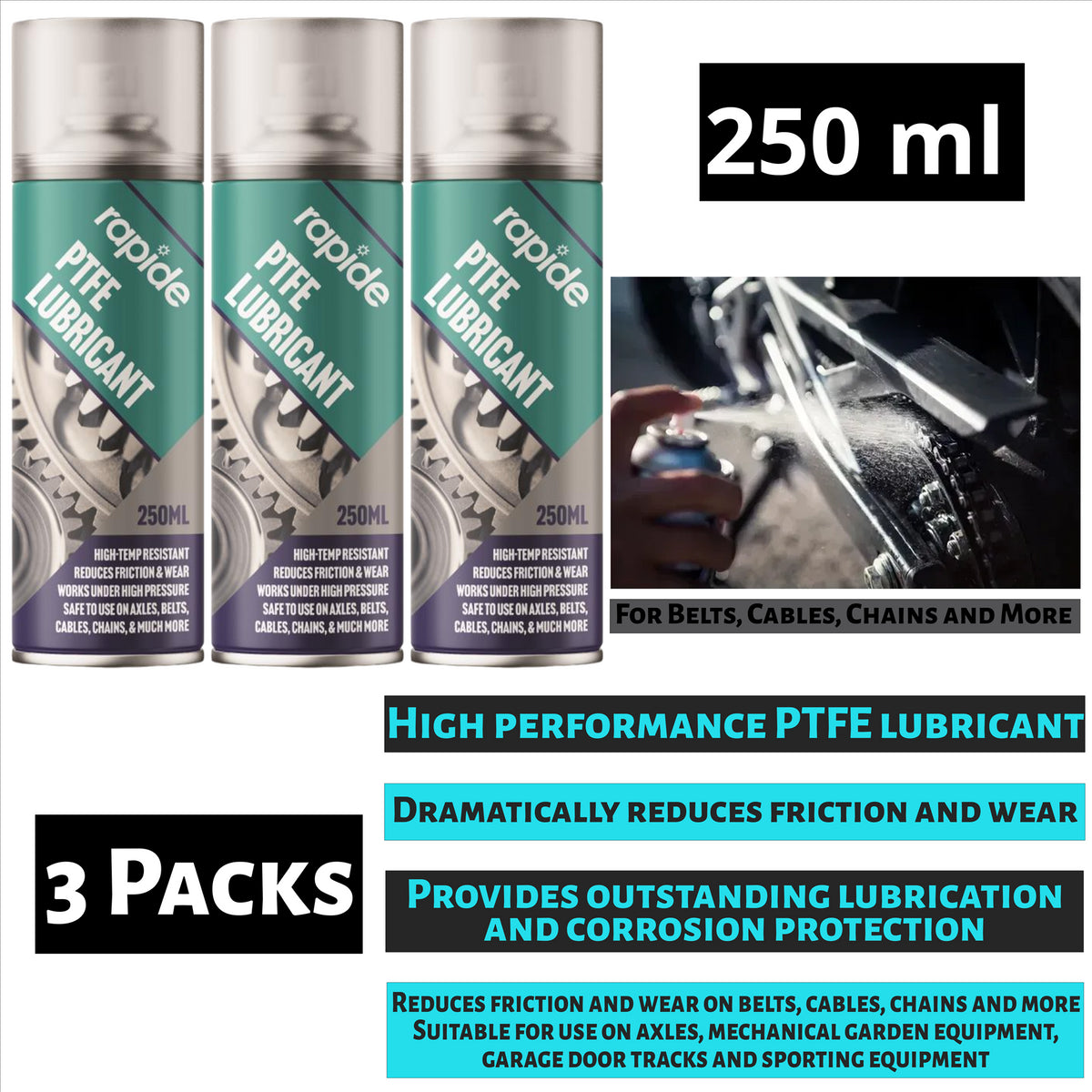 3X Rapide Ptfe Lubricant 250ml