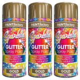 3X Paint Factory Gold Glitter Spray Paint 200ml