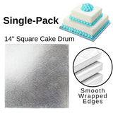 1 Board - 14" Square Cake Drums - Silver