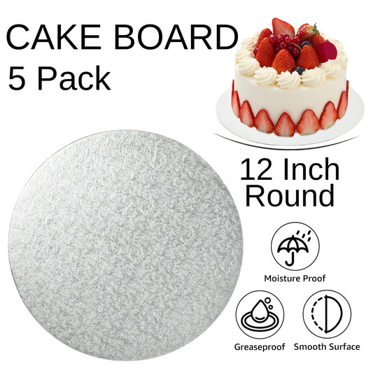 5 Board - 12" Round Silver Double Thick Cards