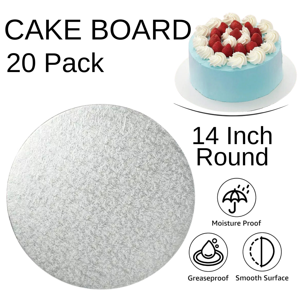 20 Board - 14" Round Silver Double Thick Cards