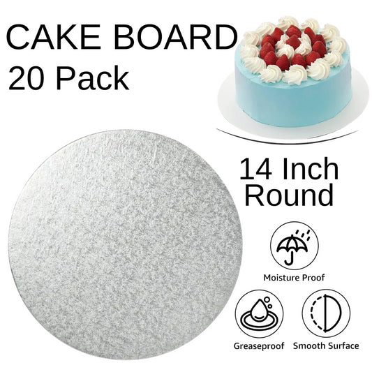 20 Board - 14" Round Silver Double Thick Cards