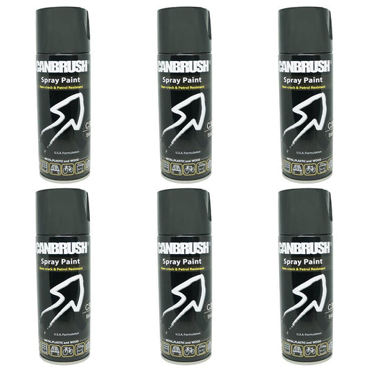 6X Canbrush C30 Gloss Black Spray Paint 400ml