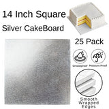 25 Board - 14" Square Silver Double Thick Cards