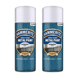 2X Hammerite Hammered Silver Spray Paint 400ml