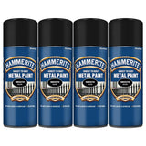 4X Hammerite Smooth Black Spray Paint 400ml