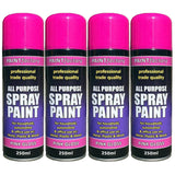 4X Paint Factory Pink Gloss Spray Paint 250ml