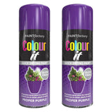 2X Paint Factory Proper Purple Gloss Spray Paint 250ml