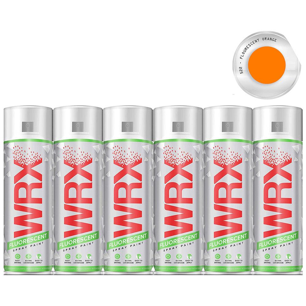 6X WRX Fluorescent Orange 522 Spray Paint 400ml