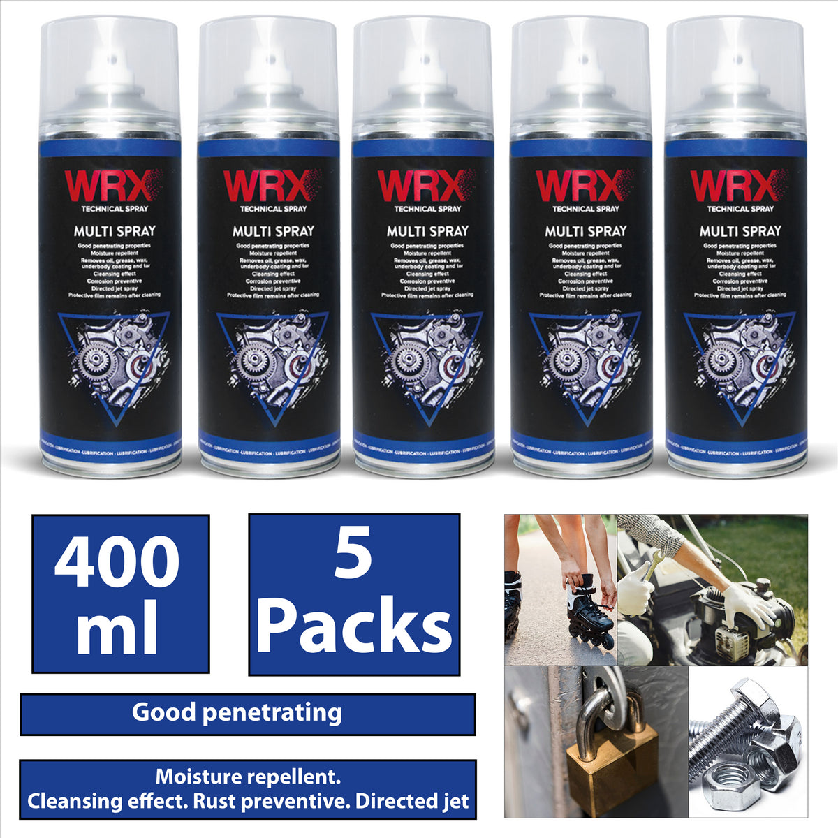 5X WRX Multi Spray Universal Oil To Lubricate 400ml