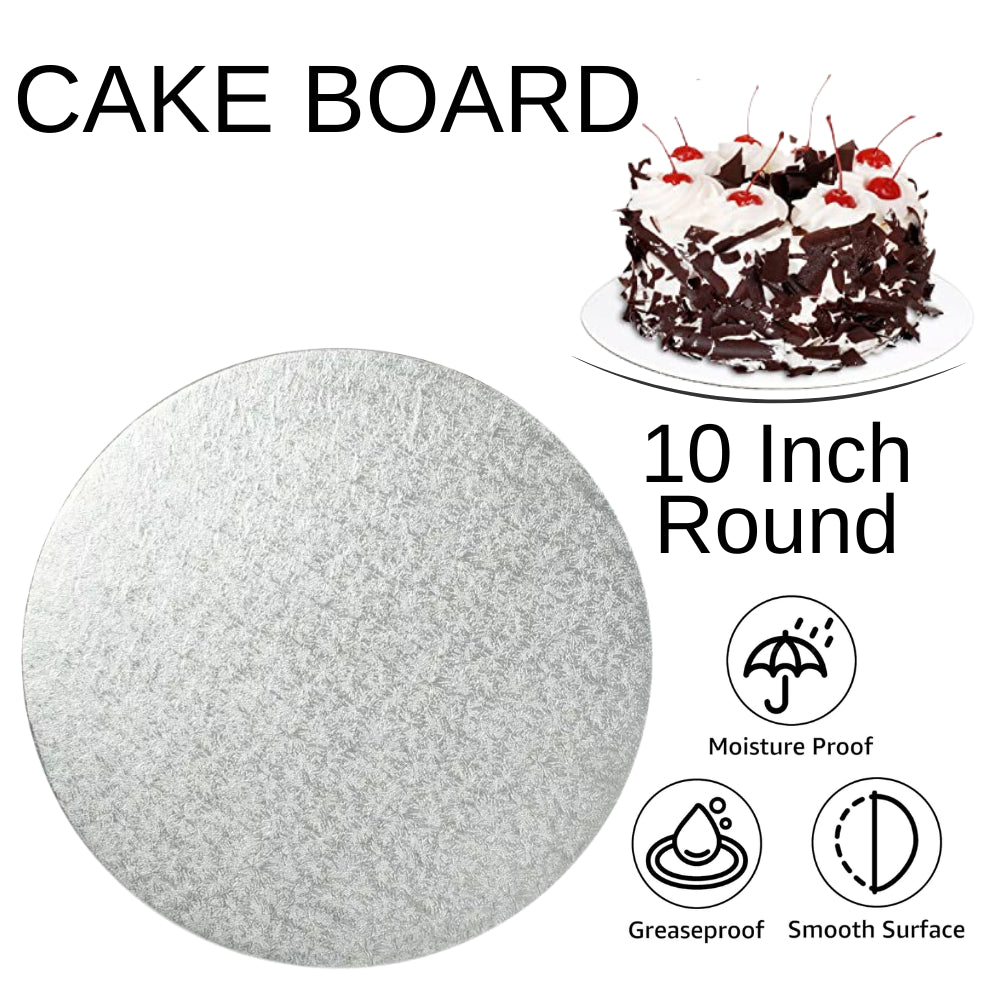 1 Board - 10" Round Silver Double Thick Cards