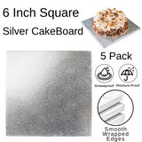 5 Board - 6" Square Silver Double Thick Cards