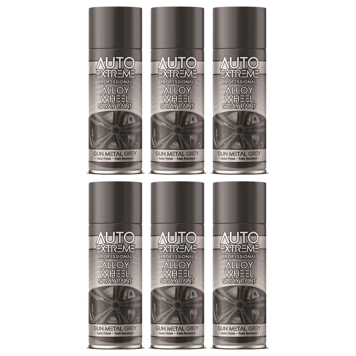 6X Auto Extreme Gun Metal Grey Spray Paint 400ML